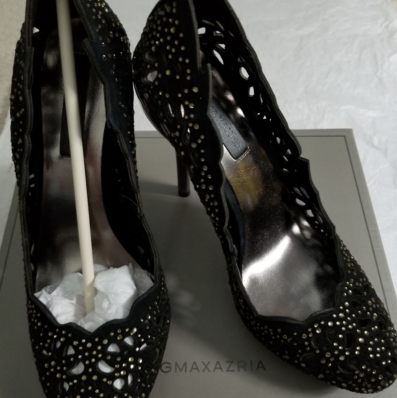 BCBGMAXAZRIA PEACOCK PUMP BLK/RYL BLUE 7.5M NWT - Picture 5 of 8